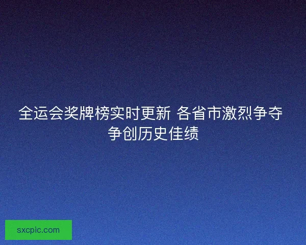 全运会奖牌榜实时更新 各省市激烈争夺 争创历史佳绩