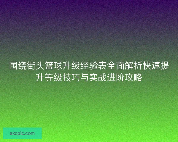 围绕街头篮球升级经验表全面解析快速提升等级技巧与实战进阶攻略