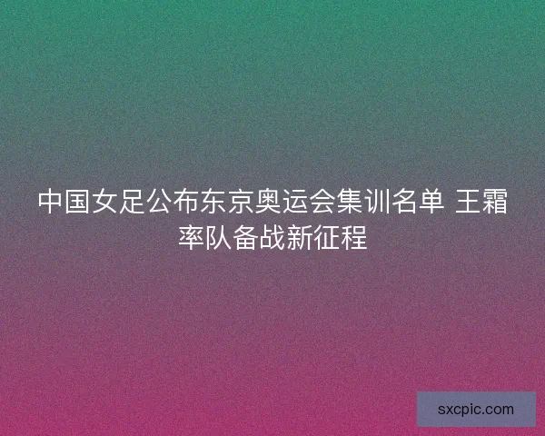 中国女足公布东京奥运会集训名单 王霜率队备战新征程