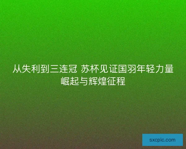 从失利到三连冠 苏杯见证国羽年轻力量崛起与辉煌征程