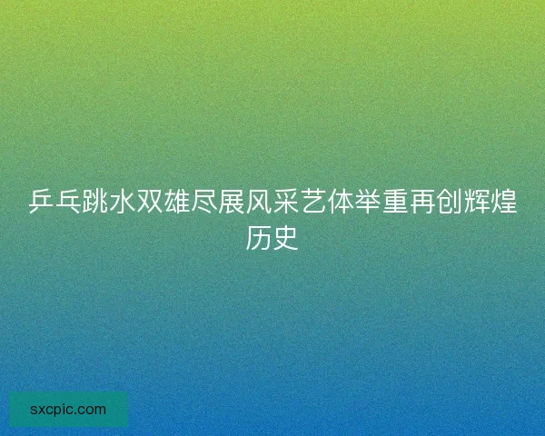 乒乓跳水双雄尽展风采艺体举重再创辉煌历史