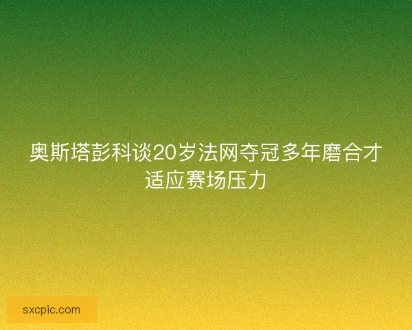 奥斯塔彭科谈20岁法网夺冠多年磨合才适应赛场压力