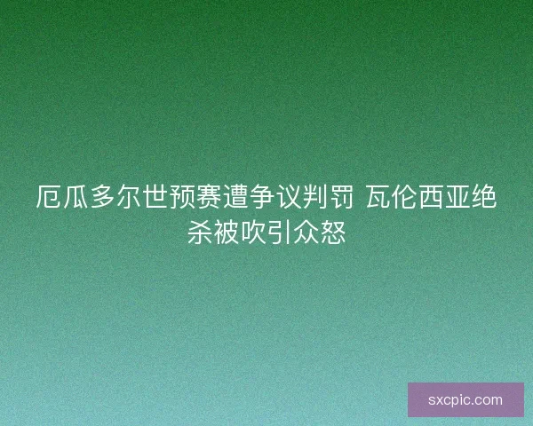 厄瓜多尔世预赛遭争议判罚 瓦伦西亚绝杀被吹引众怒