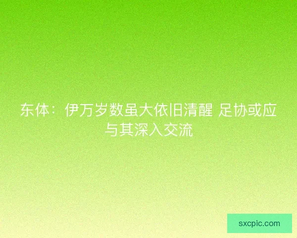 东体：伊万岁数虽大依旧清醒 足协或应与其深入交流